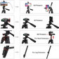 Expandable Camera Tripod with Wireless Remote and Adjustable Phone Holder, 20-55in