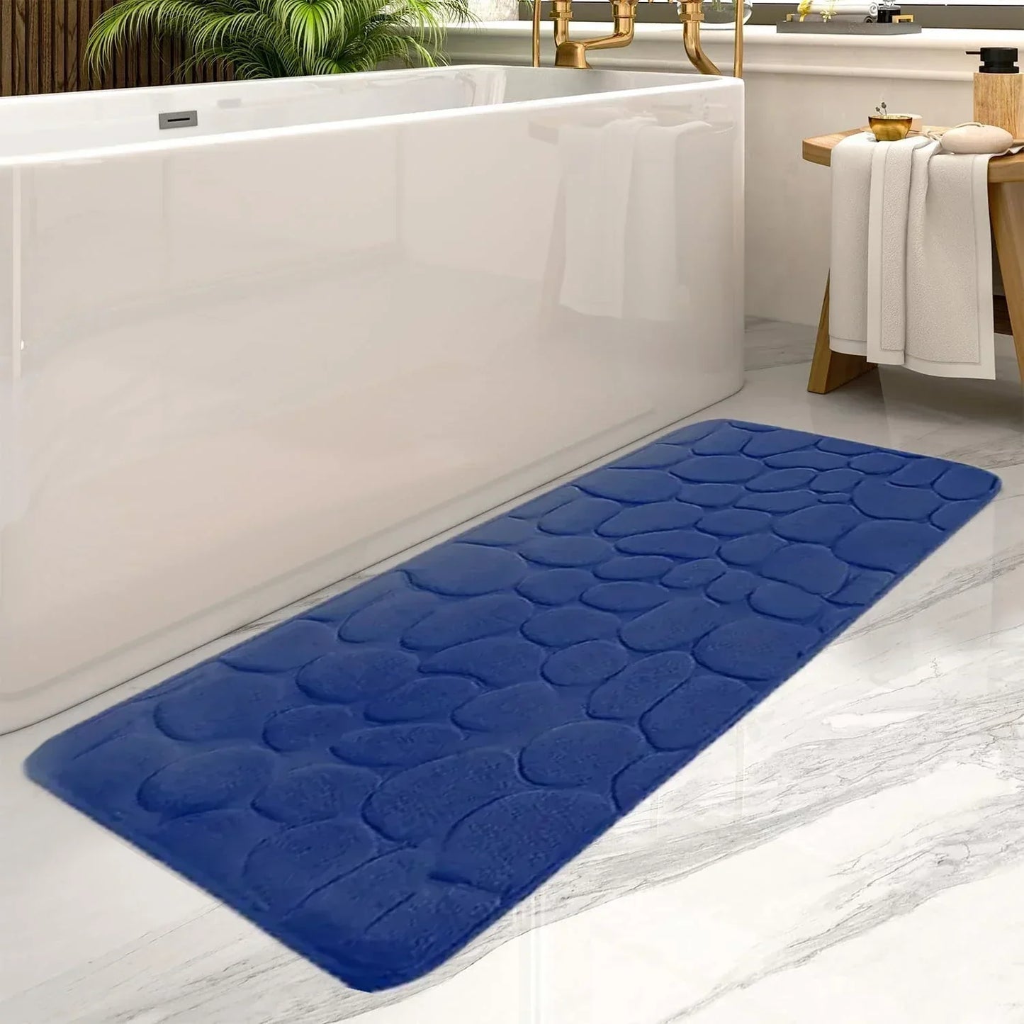 Microfiber Bath Mat with Latex Grip Backing and Fast Drying, 24x36 Inches