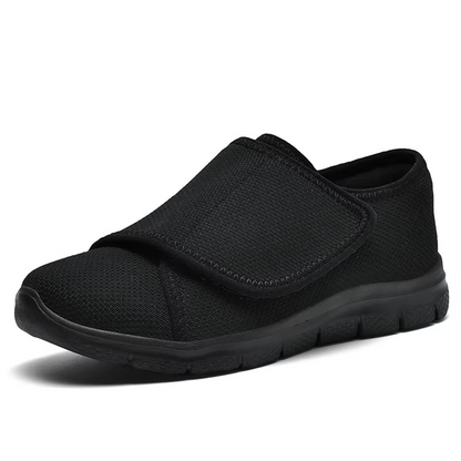 Womens Wide Fit Walking Shoes with Adjustable Strap and Breathable Mesh