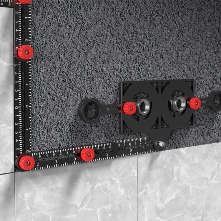Folding Ruler with Hinged Aluminum Sections and Marked Increments for Tile Work