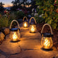 Solar Flame Lantern with Flickering Light Effect and Auto Dusk Sensor, 12-Hour Runtime