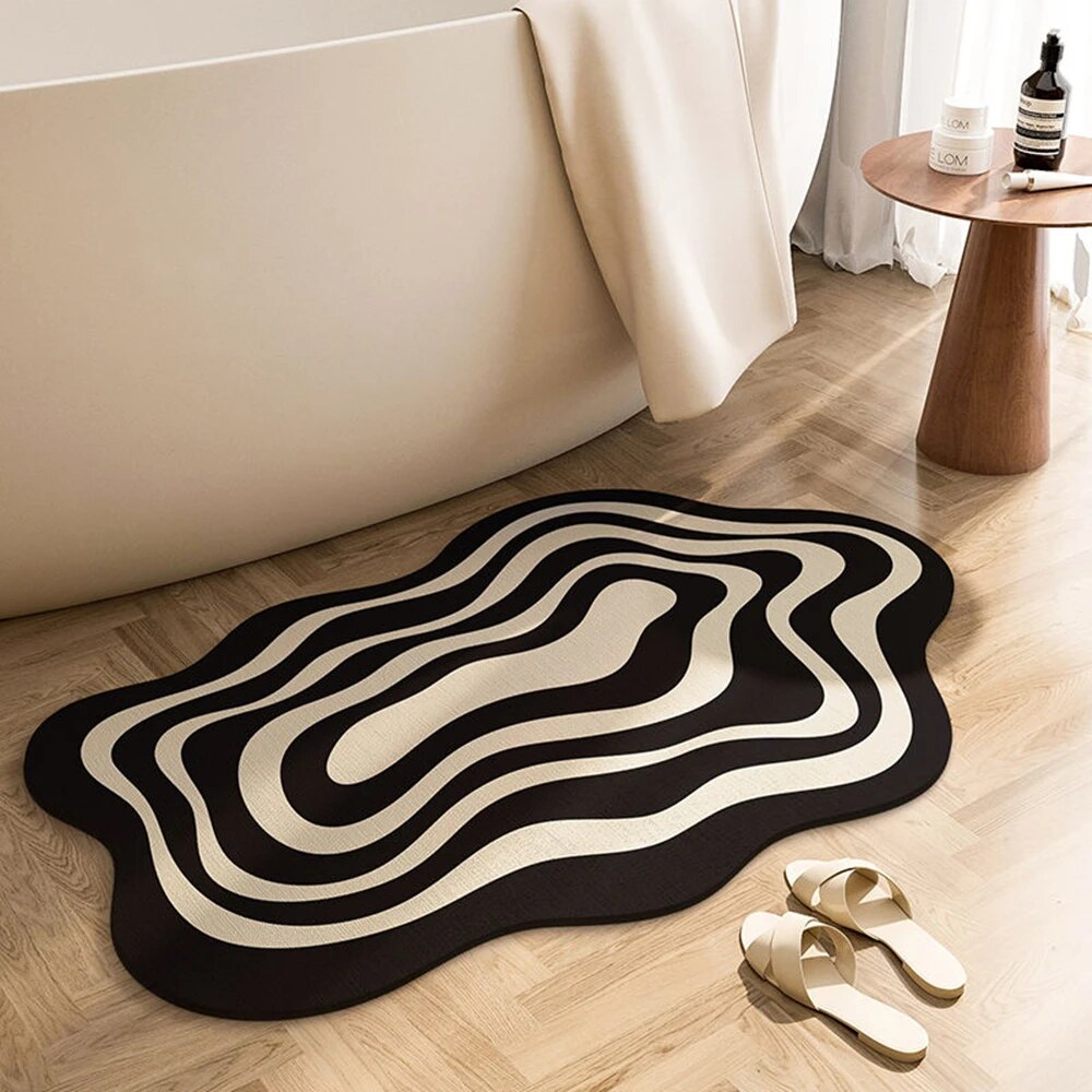 Rubber Bath Mat with Moisture Absorption and Non-Slip Grip
