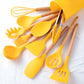 Silicone Kitchen Utensil Set with Bamboo Handles and Heat Resistant Design, 12-Piece