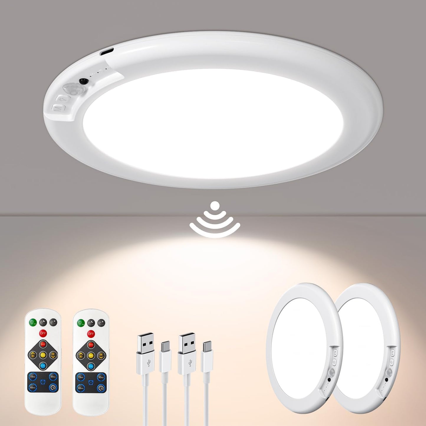 Ceiling Light Rechargeable Motion Sensor Light Indoor Spaces - LICHTZOONE