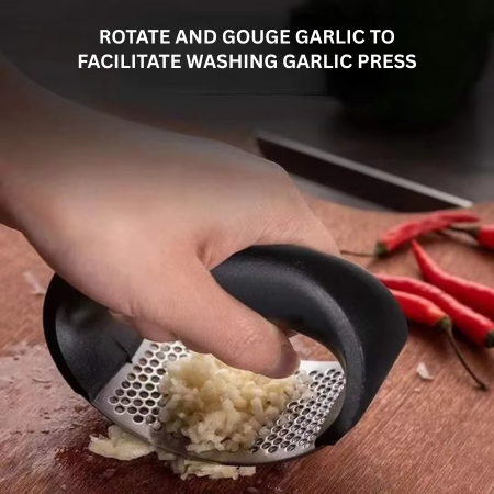 Garlic Press with Lever Action and Ergonomic Handles, Dishwasher Safe