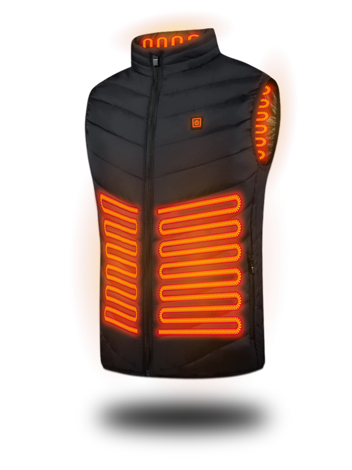 Heated Vest with Carbon Fiber Elements and 12-Hour Runtime, Three Zones