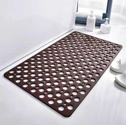 Textured Shower Mat with Traction Grooves and Heat-Resistant Material