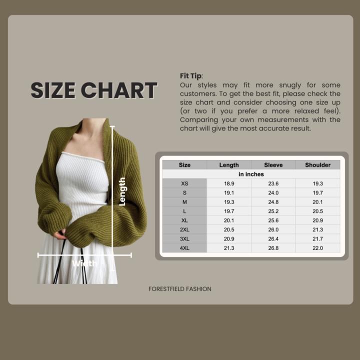 Knit Shrug Cardigan with Shift Fit and Full Sleeve Coverage