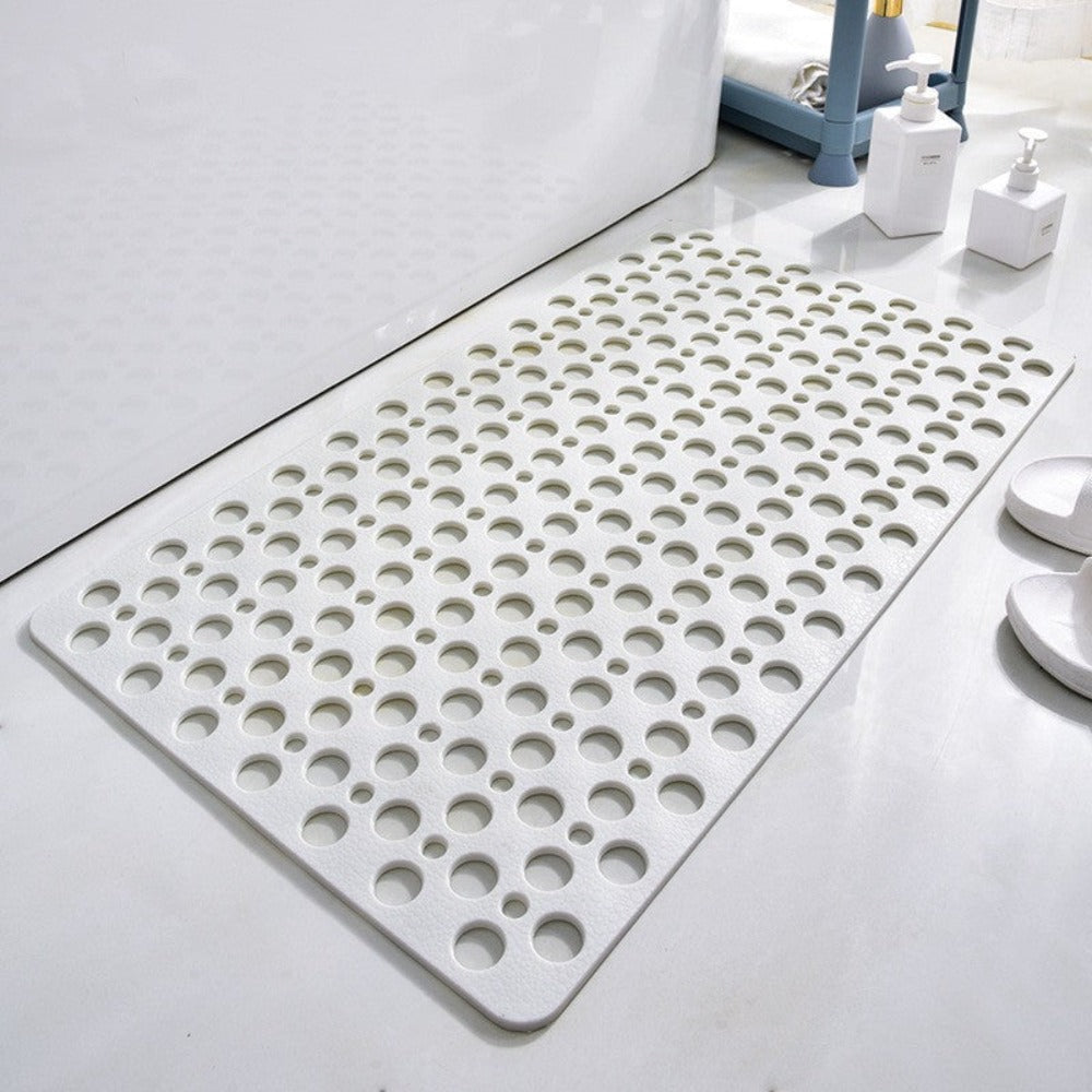 Textured Shower Mat with Traction Grooves and Heat-Resistant Material