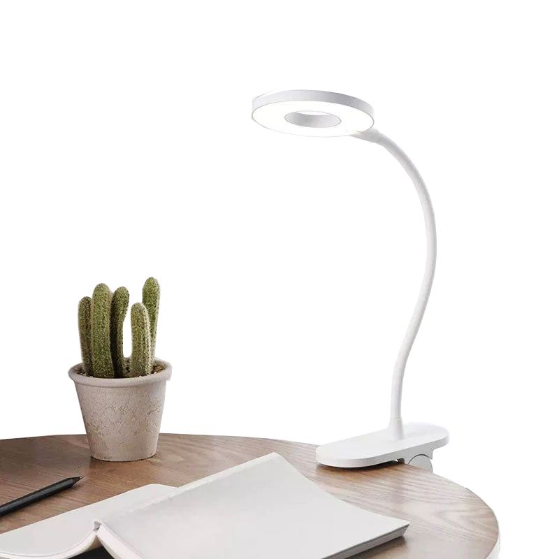 LED Ring Table Lamp with Touch Control and Rechargeable Battery