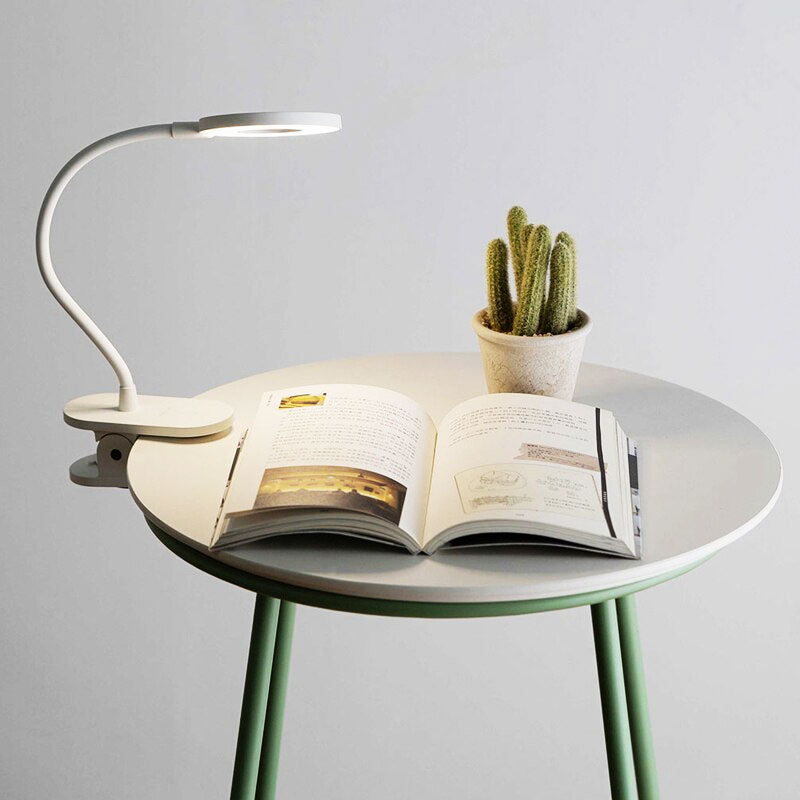 LED Ring Table Lamp with Touch Control and Rechargeable Battery