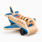 Wooden Airplane with Pilot Figures and Push Pull Action for Toddlers