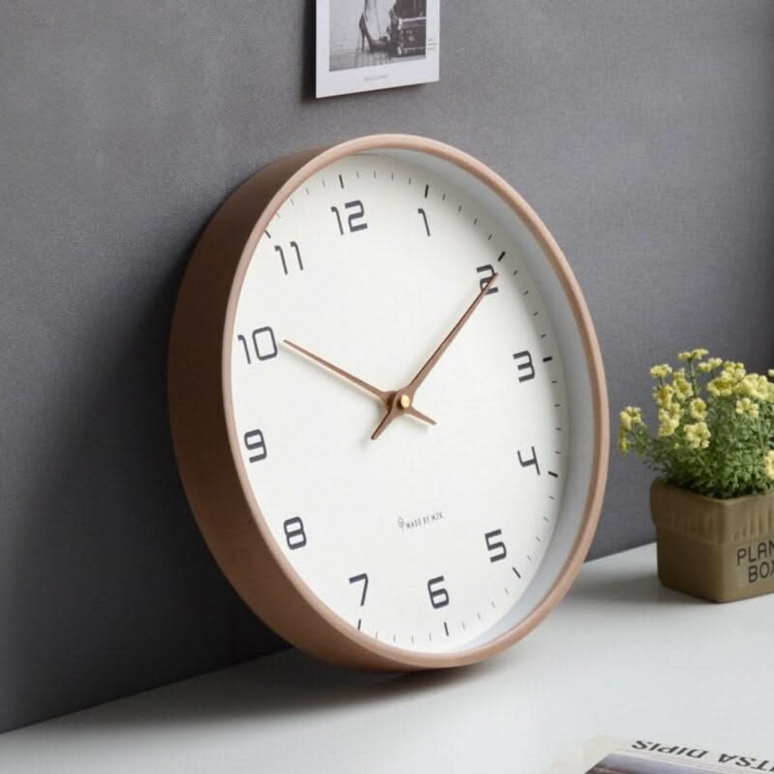 Wooden Wall Clock Minimalist Scandinavian Design Home Decor - LICHTZOONE