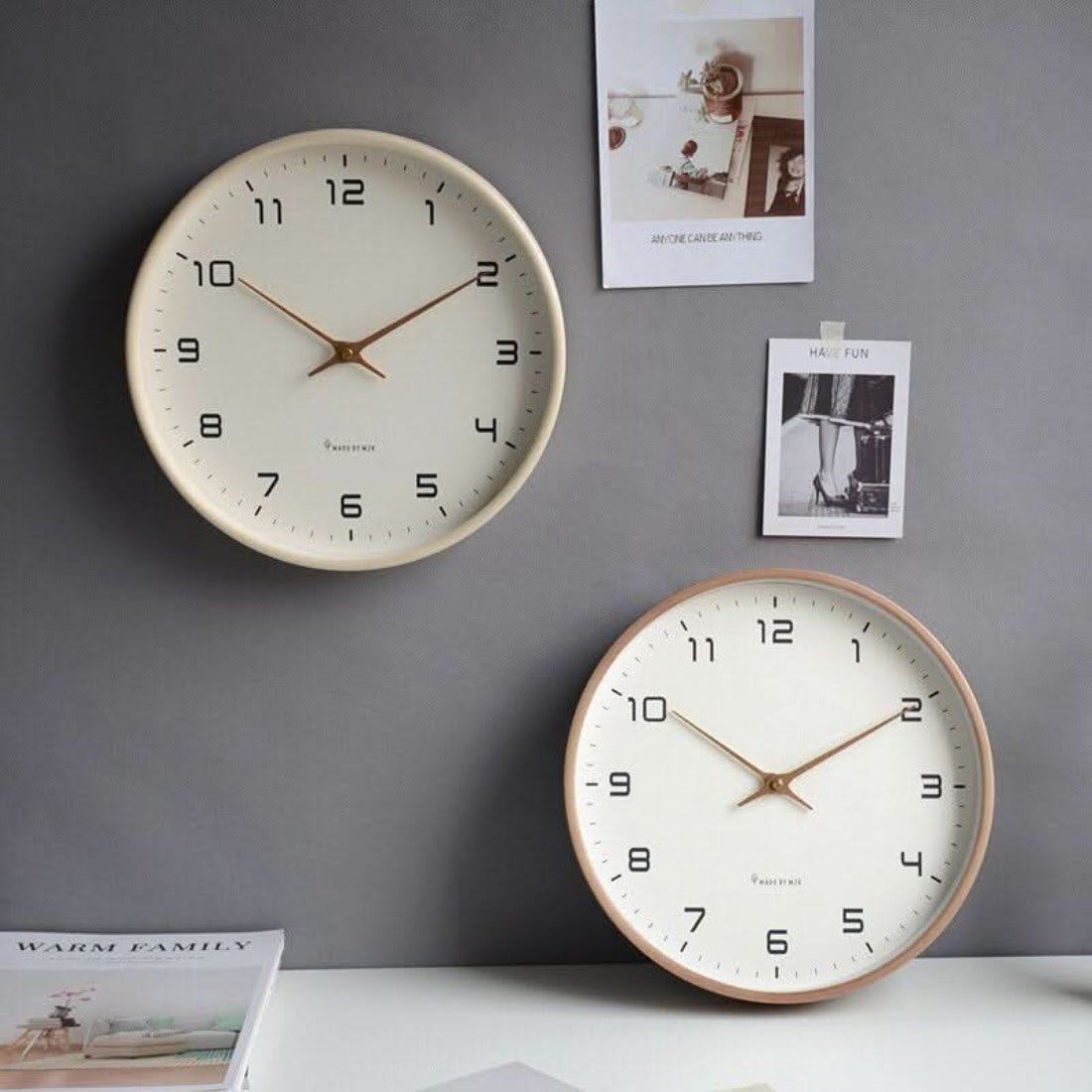 Wooden Wall Clock Minimalist Scandinavian Design Home Decor - LICHTZOONE