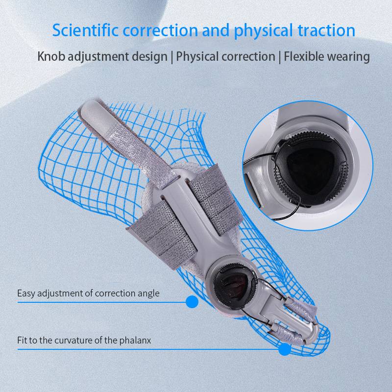 Adjustable Bunion Corrector with 3D Knob Control and Heel Strap, Universal Fit