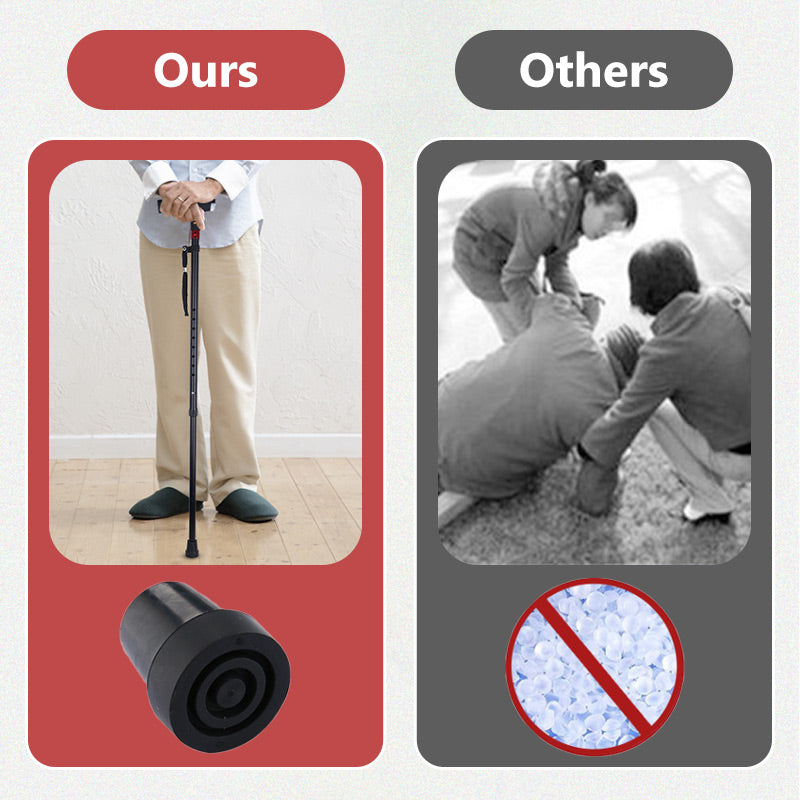 Adjustable Walking Stick with LED Flashlight and Built-In Radio,  Collapsible