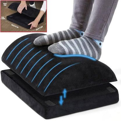 Memory Foam Foot Rest with Adjustable Height and Machine Washable Cover
