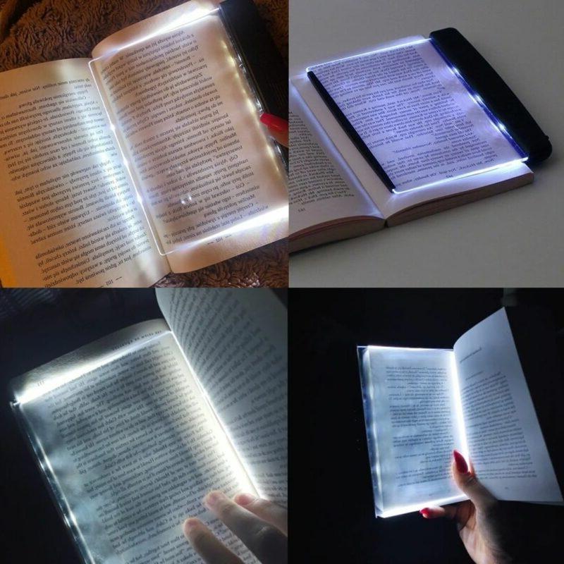 Rechargeable Book Light with Flat Panel Clip and Adjustable Brightness