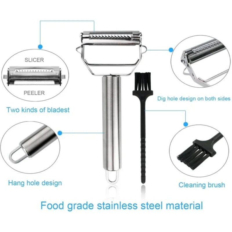 Dual Blade Vegetable Peeler with Julienne Cutter and Stainless Steel Construction All Vera Mart