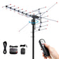 Outdoor HD TV Antenna with 360° Motorized Rotation and Interference Filter, Weatherproof