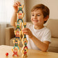 Wooden Stacking Game with Bright Colors and Smooth Edges for Kids