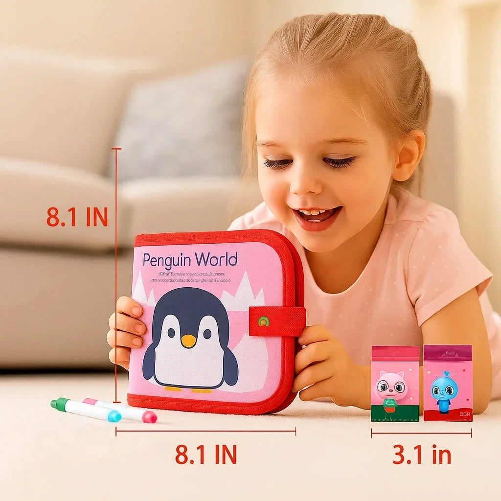 Reusable Drawing Book with Wipe Clean Pages for Kids