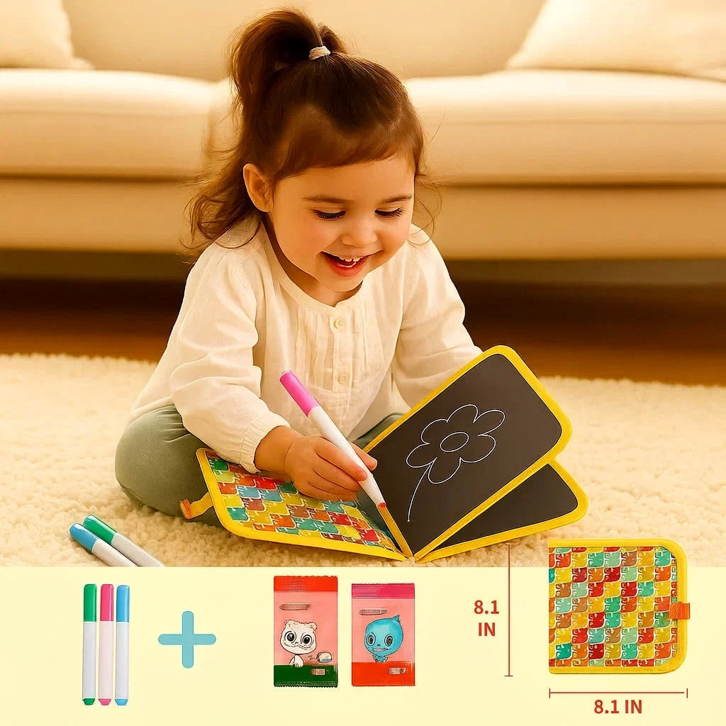 Reusable Drawing Book with Wipe Clean Pages for Kids