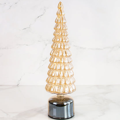 15.4" Micro LED Rotating Glass Tree - Interior Delights