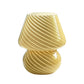 Glass Mushroom Table Lamp with Stepless Dimming and Integrated LED, Swirled Stripe Pattern