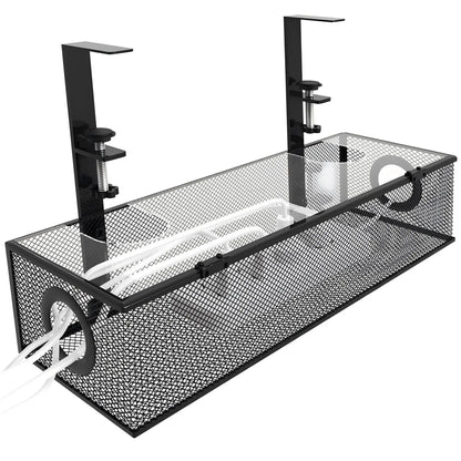 Under Desk Organizer with Two Sliding Drawers and Cable Routing Channels