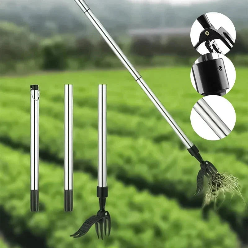 Standing Weed Puller with Barbed Claw Extraction and Detachable Design