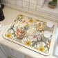 Diatom Mud Dish Drying Mat with Rubber Non-Slip Base and Antimold Protection
