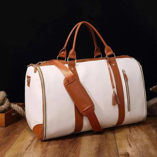 Foldable Carry On Travel Bag with Garment Hanging Zone and Rolling  Wheels