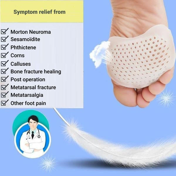Metatarsal Gel Pads with Ventilated Construction and Adhesive Backing, Set of 2