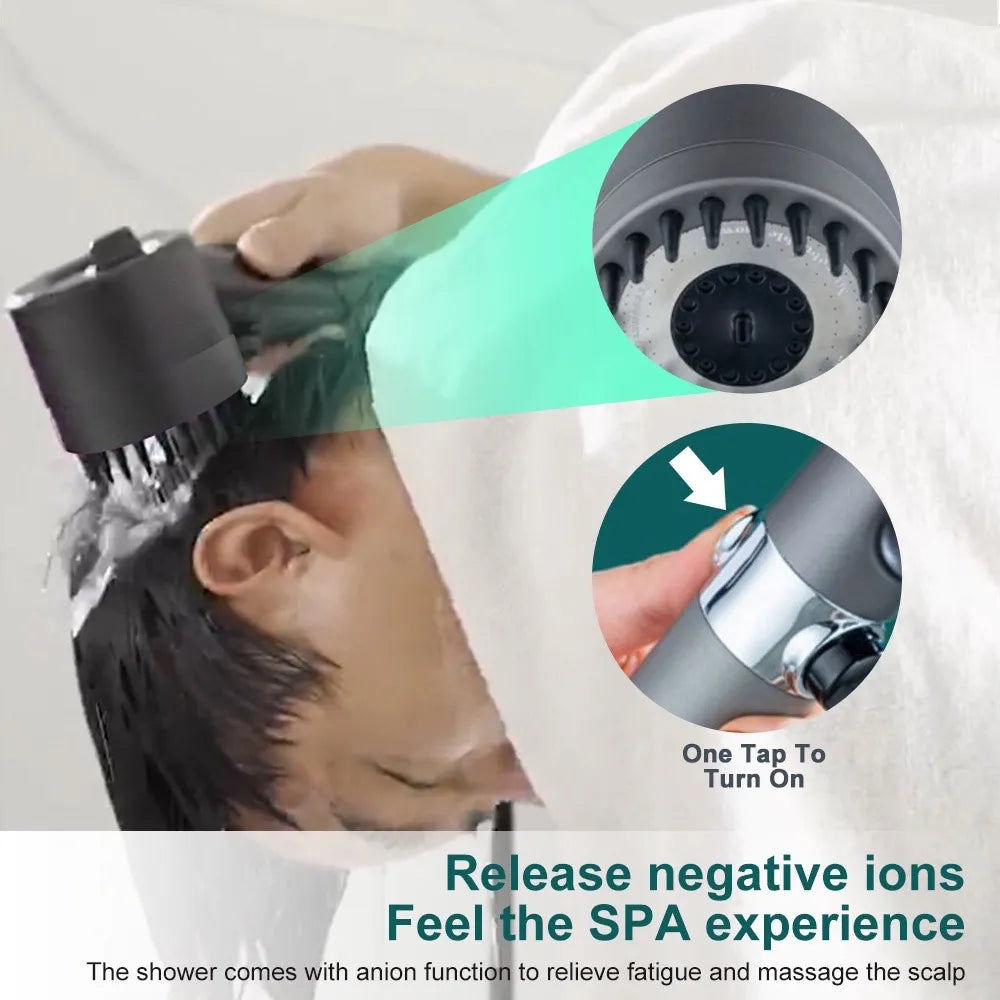 High Pressure Showerhead with Micro Hole Design and Nine Layer Filter, Pause Button
