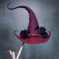 Witch Hat with Adjustable Fit and Silk Chiffon Accents