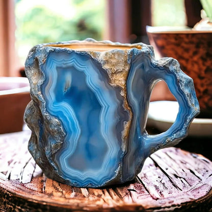 Mineral Crystal Coffee Mug with Insulating Thick Walls and Microwave Safe, 350-450ml