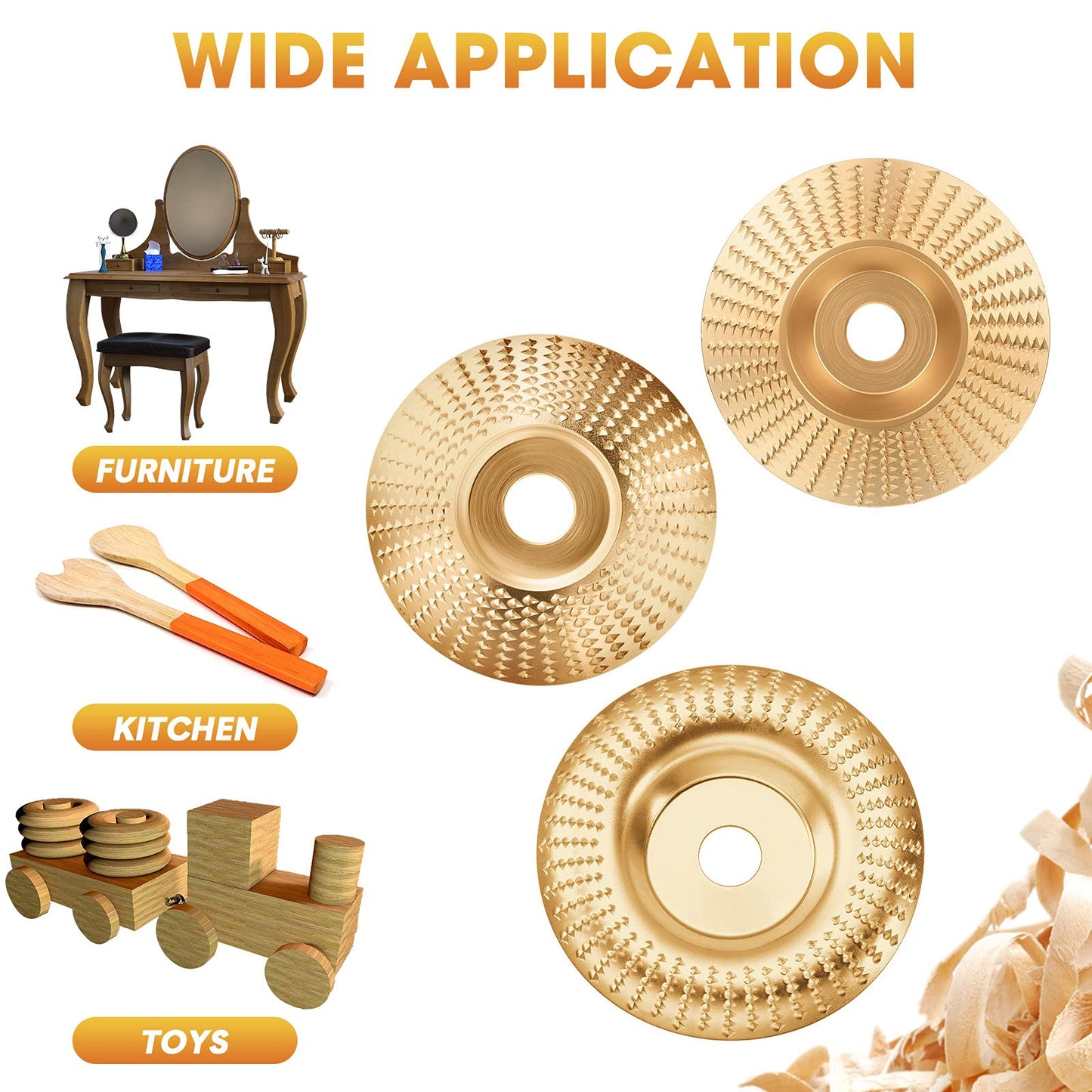 Tungsten Carbide Grinding Disc Set for Angle Grinder with Flat, Beveled and Arc Profiles