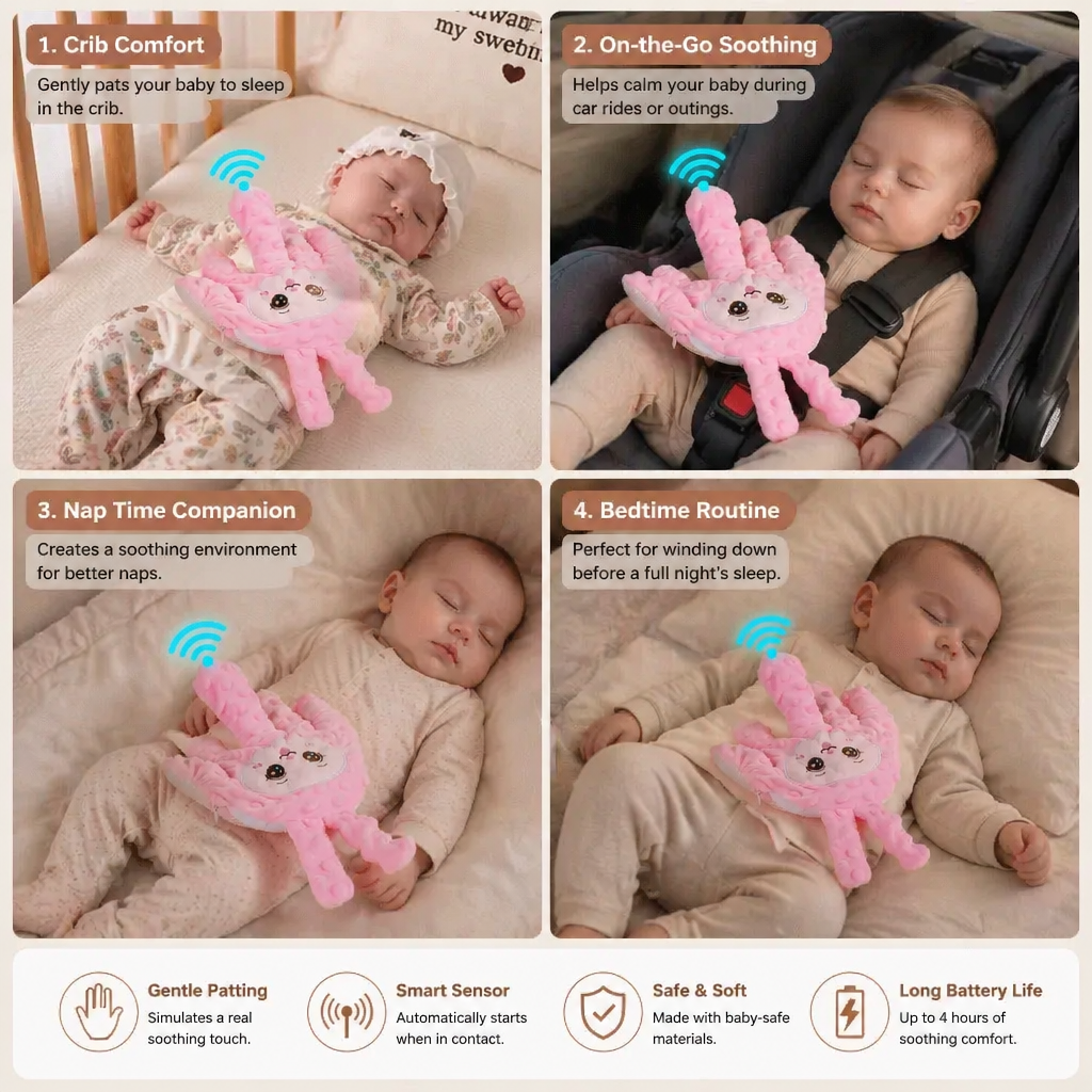 Rhythmic Baby Patting Device with Battery Operation for Infant Sleep Support