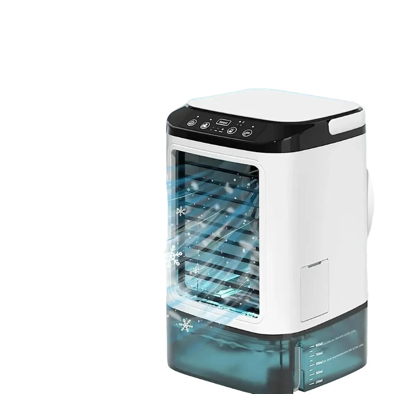 Portable Air Cooler with Dual Spray Nozzles and Swinging Blade System, 900ml Tank