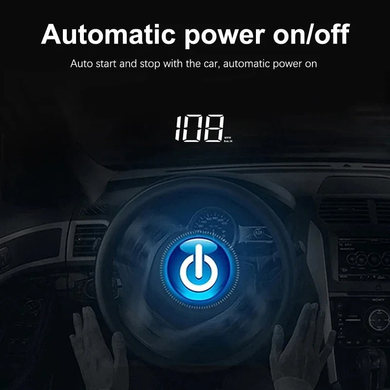Windshield Speedometer with LED Projection Display and Auto Brightness Control