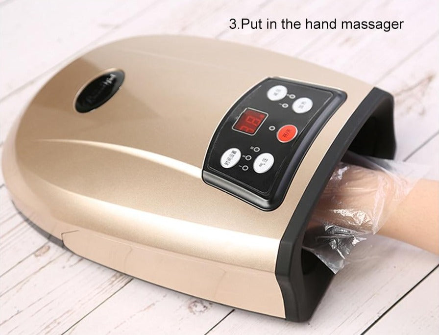 Air Compression Hand Massager with Dual Power Options and Universal Voltage, Portable Design