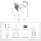 Adjustable Raised Toilet Seat with Padded Armrests and 350lb Weight Capacity