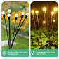 Solar Garden Lights with Firefly Flicker and Flexible Stems, 27.5 Inch Warm White