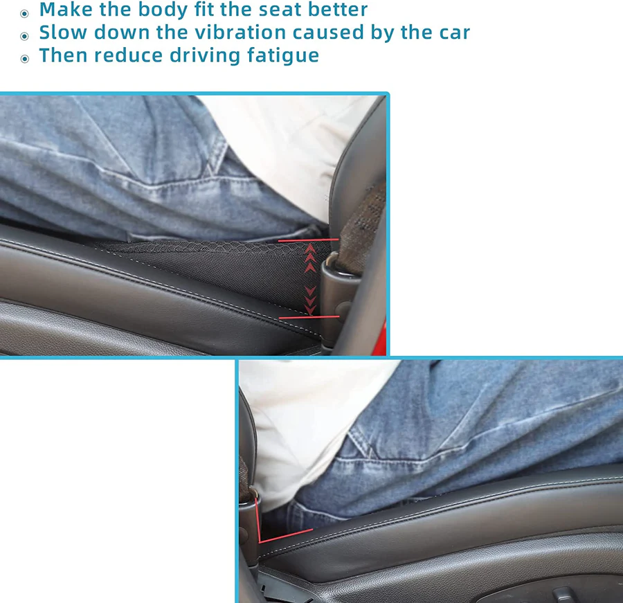 Memory Foam Seat Cushion with 3.5-Inch Lift and Pressure-Reducing Contour, Removable Cover