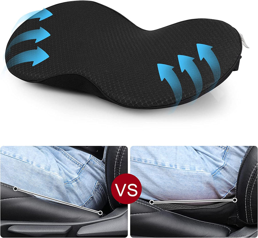 Memory Foam Seat Cushion with 3.5-Inch Lift and Pressure-Reducing Contour, Removable Cover