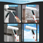 Telescopic Window Cleaner with 10-Inch Dual Head and 51-Inch Pole, Refillable Tank