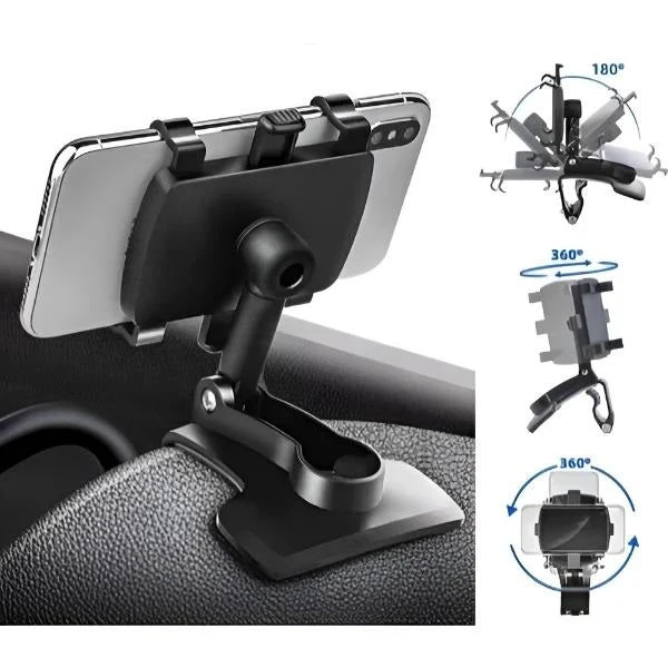 Silicone Smartphone Holder for Car Dashboards with Universal Fit and Wireless Charging Support