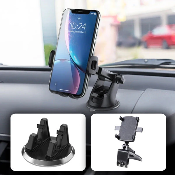 Silicone Smartphone Holder for Car Dashboards with Universal Fit and Wireless Charging Support