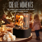 Ethanol Tabletop Fireplace with Glass Cylinder and Flame Snuffer